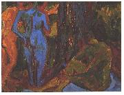 Ernst Ludwig Kirchner Three nudes oil